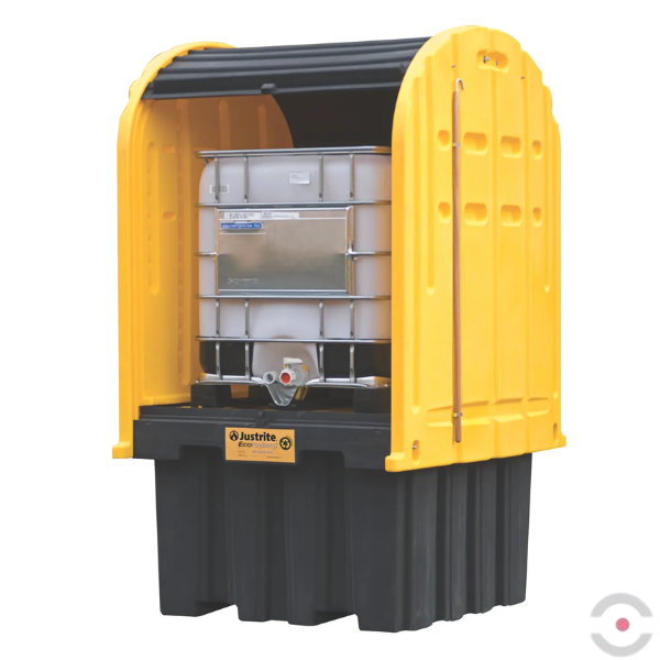 Stanowisko robocze, polietylenowe Mini Magazyn, 1408 l, IBC 1*1000 l, żółty/czarny