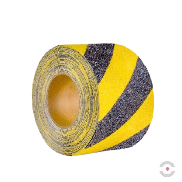 Taśma antypoślizgowa Easy Clean R10, rolka, żółty/czarny, S*D 100 mm*18,3 m