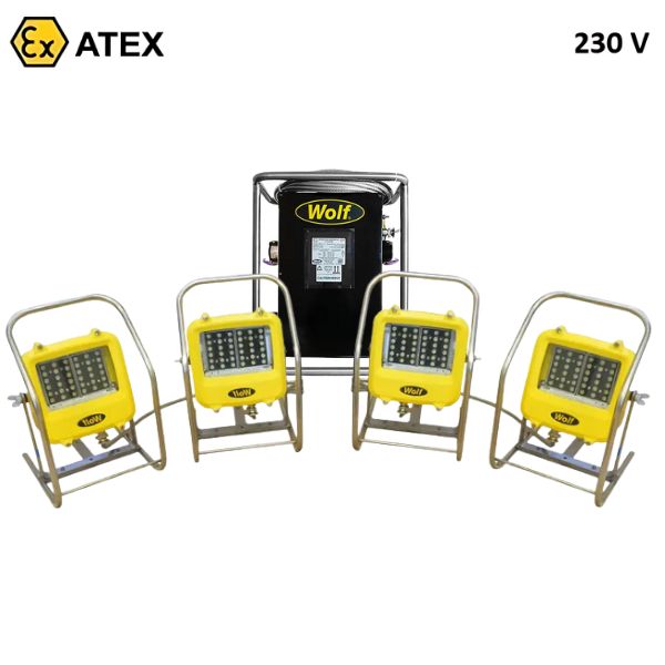 Zestaw oświetleniowy Ex ATEX Topserw WOLF LL235T4, transformator Ex 230 V/24 V, Zone ‘1’, ‘21’