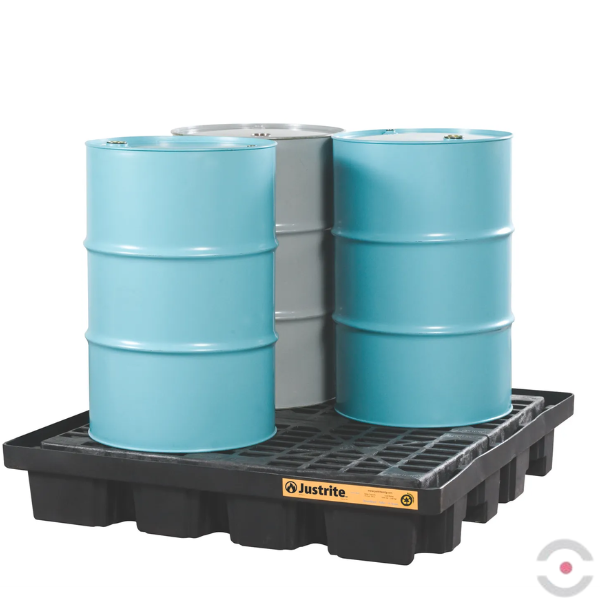 Wanna wychwytowa Justrite, 299 l, beczka 4*200 l, kratownica, czarny, LOW