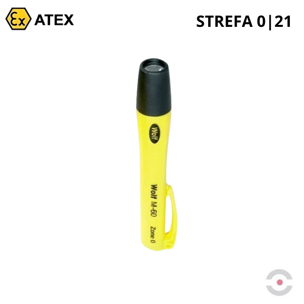 Latarka Ex ATEX Topserw WOLF M-40 bateryjna, kontrolna, 3*LED, Zone ‘0’, ‘21’