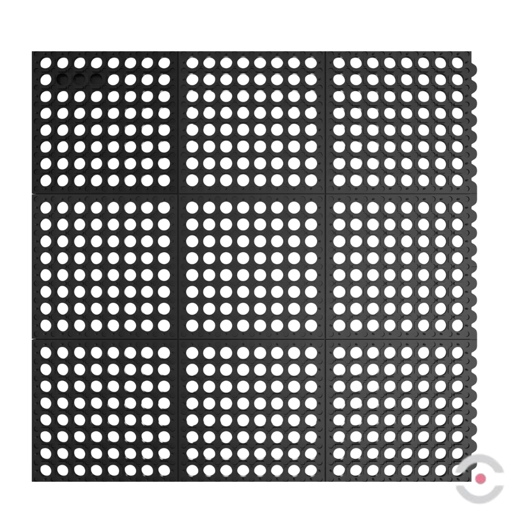 Mata ergonomiczna Notrax, 550 Cushion Ease, gumowa, modułowa, 91 cm x 91 cm, obszar mokry/zaolejony, czarny