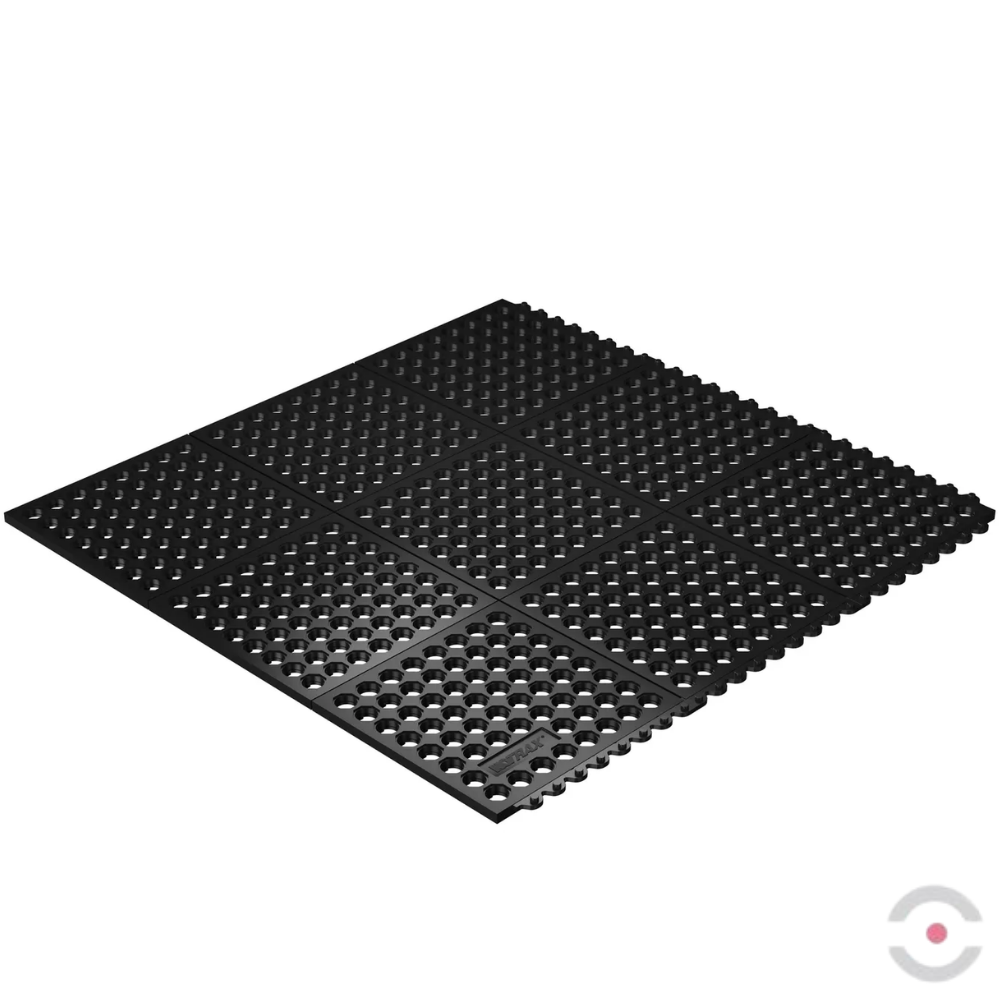 Mata ergonomiczna Notrax, 550 Cushion Ease, gumowa, modułowa, 91 cm x 91 cm, obszar mokry/zaolejony, czarny