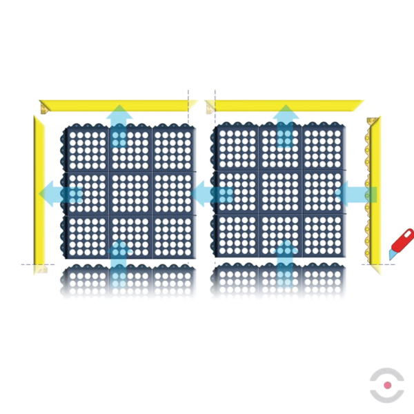 Mata ergonomiczna Notrax, 550RD Cushion Ease, modułowa, guma nitrylowa, 91 cm x 91 cm, obszar mokry/zaolejony, czerwony