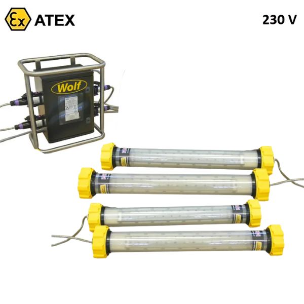 Zestaw oświetleniowy Ex ATEX Topserw WOLF LX276T4, transformator Ex 230 V/24 V, Zone ‘1’, ‘21’