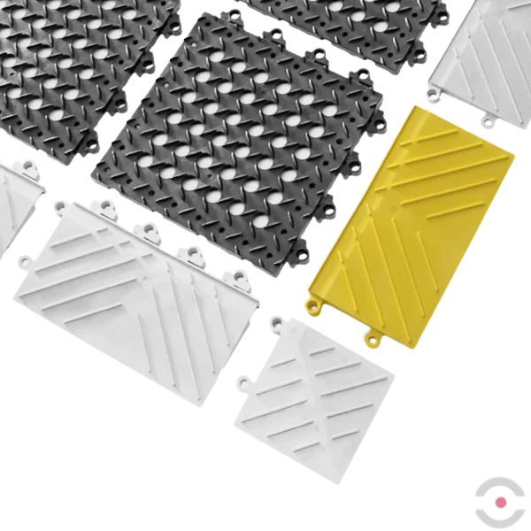 Obrzeża 15 cm x 30 cm, typ 620 Diamond Flex Lok, obszar zaolejony, typ żeński, żółty