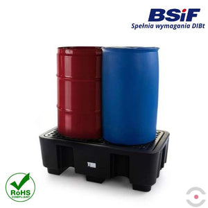 Wanna wychwytowa polietylenowa Topserw 250 l, beczka 2*200 l, kratownica, czarny, MEDIUM