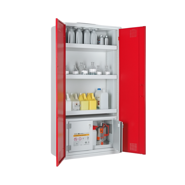Szafa kombinowana Topserw COMBI-60 L, pojemniki, drzwi CLA czerwone, CHS, 60 min
