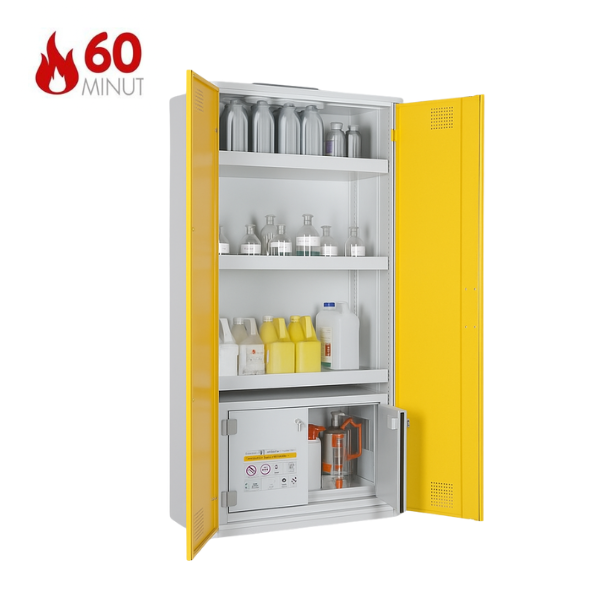 Szafa kombinowana Topserw COMBI-60 L, pojemniki, drzwi CLA żółty, CHS, 60 min