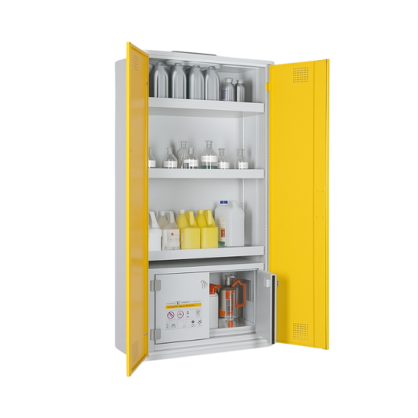 Szafa kombinowana Topserw COMBI-60 L, pojemniki, drzwi CLA żółty, CHS, 60 min
