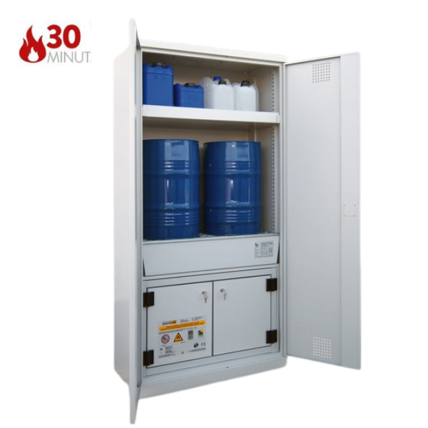 Szafa kombinowana Topserw COMBI-30 L, beczka 60 l, drzwi CLA szare, CHS FAS, 30 min