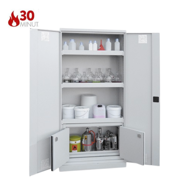 Szafa kombinowana Topserw COMBI-30 L, pojemniki, drzwi CLA szare, CHS, 30 min
