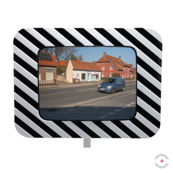 Lustro drogowe Dancop, Marseille, 60*80 cm, inox, biało-czarne