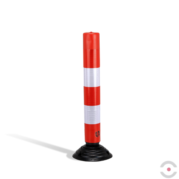 Słupek ostrzegawczy, uchylny 750 mm, polietylen, biało-czerwony