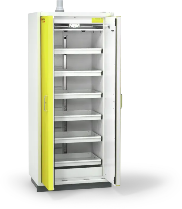 Szafa ognioodporna Topserw PRIME-90 L, 6 półek wysuwanych, drzwi CLA żółte, CLASSIC, 90 min