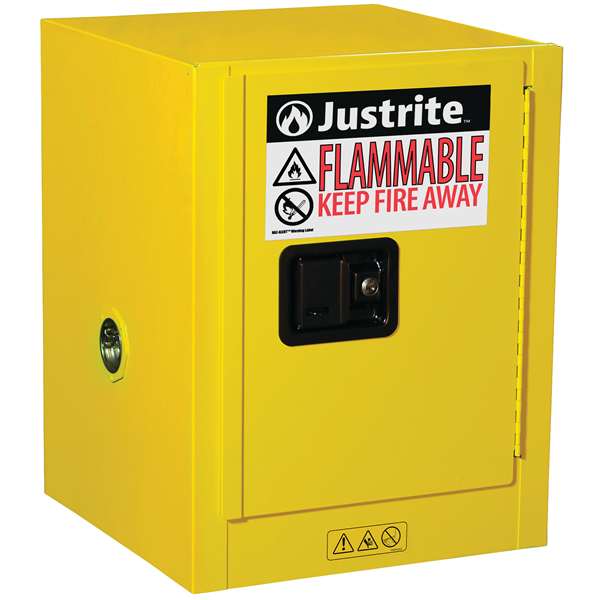 Szafa zabezpieczająca (palne) Justrite TABLE XS, 15 l, 1-drzwiowa MS, 1 półka, żółty