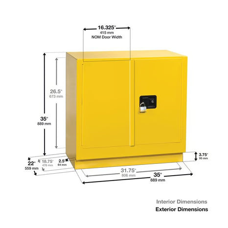 Szafa zabezpieczająca (korozyjne) Justrite BENCH M, 83 l, 2-drzwiowa ZR, 1 półka, niebieski