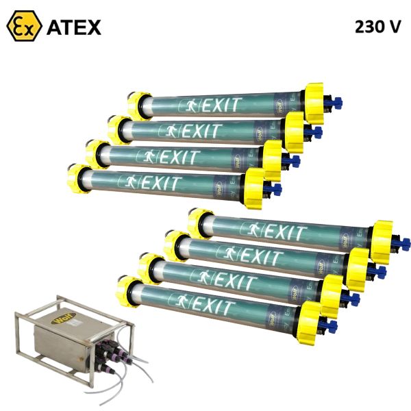 Zestaw oświetleniowy Ex ATEX Topserw WOLF LX267T4, transformator Ex 230 V/24 V, Zone ‘1’, ‘21’