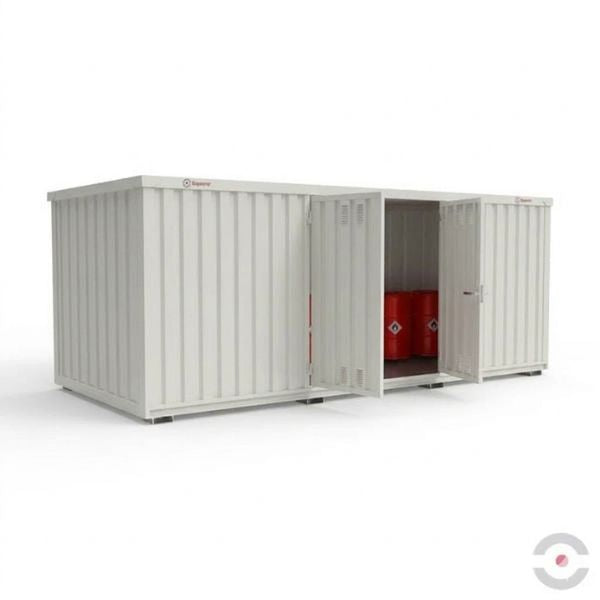 Magazyn chemiczny nieizolowany Topserw, SLH 6*3, S*G*W 6075*2875*2385 mm, 2*1400 l, jednomodułowy