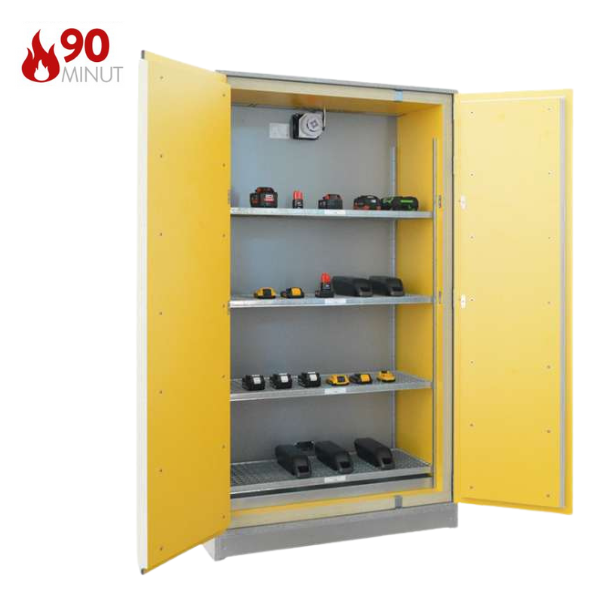 Szafa ognioodporna Topserw BATT-90 XL, składowanie baterii, 4 półki, BASIC STORE, 90 min