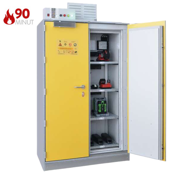 Szafa ognioodporna Topserw BATT-90 XL, składowanie baterii, 4 półki, SAFE PRO GGA, 90 min