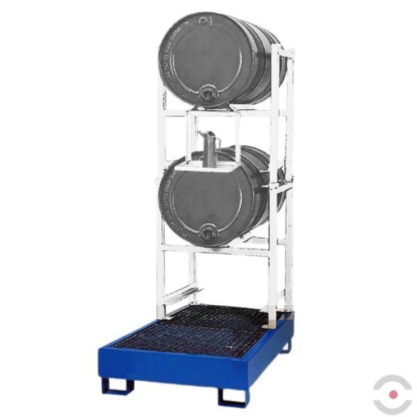 Wanna wychwytowa (WSP-2) do regału (STR), 220 l, 2*beczka 200 l,  S*G*W 800*1400*340 mm, galwanizowana