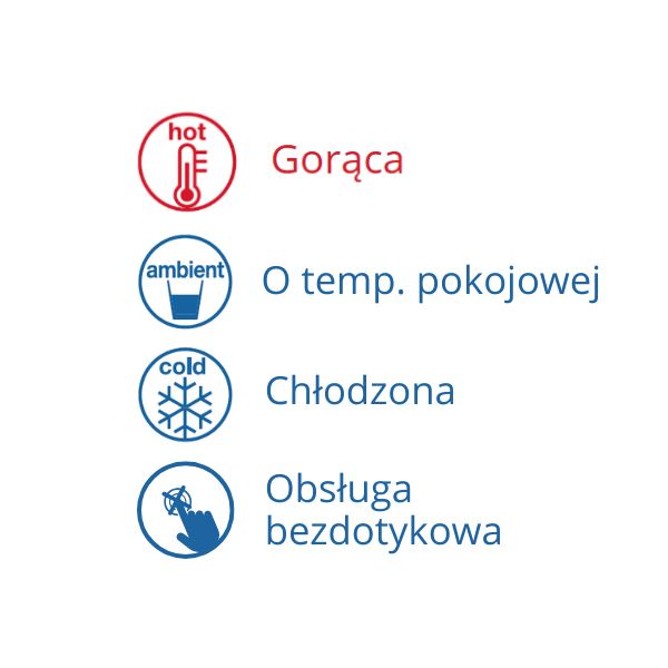 Dystrybutor wody pitnej Zdrojownia HYDRAZON HOT Touch Free 15, bezdotykowy, woda gorąca, chłodzona
