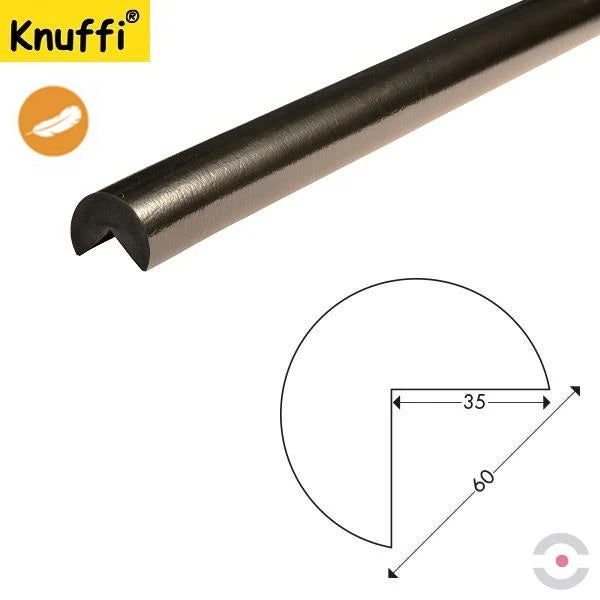 Elastyczny profil ostrzegawczo-ochronny Knuffi, typ A+ SOFT, czarny, 1000 mm