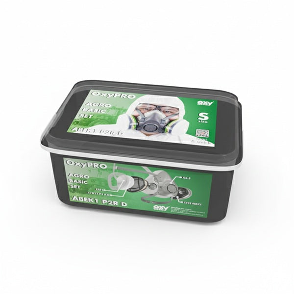 Zestaw ochronny OxyPro Agro Basic (półmaska M+pochłaniacz+prefiltry+pokrywy), wiaderko