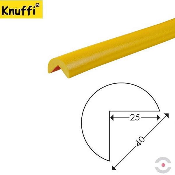Elastyczny profil ostrzegawczo-ochronny Knuffi, typ A, żółty, 1000 mm