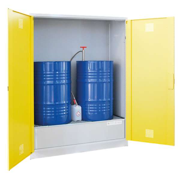 Szafa zabezpieczająca (beczki) Topserw DRUM XXL, 2*200 l, 2-drzwiowa, CLA żółte, FASS 200
