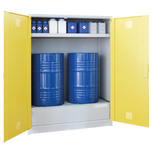 Szafa zabezpieczająca (beczki) Topserw DRUM XXL, 2*200 l, 2-drzwiowa, CLA żółte, FASS 200