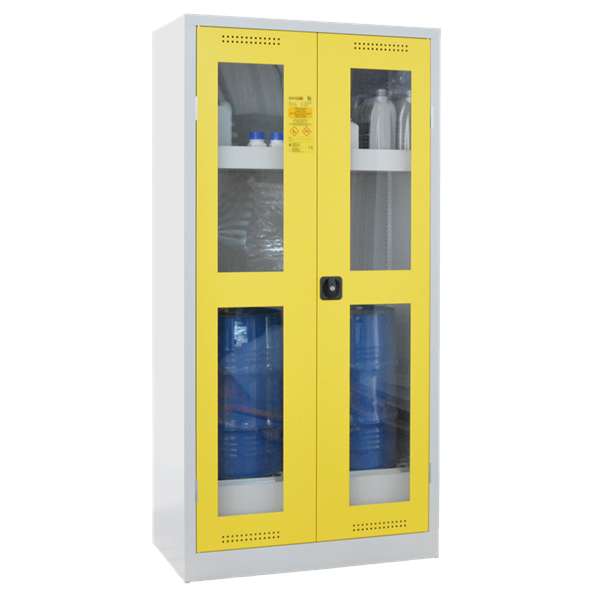 Szafa zabezpieczająca (beczki) Topserw DRUM L, 2*60 l, 1 półka, 2-drzwiowa, CLA-GL żółte, FASS 60