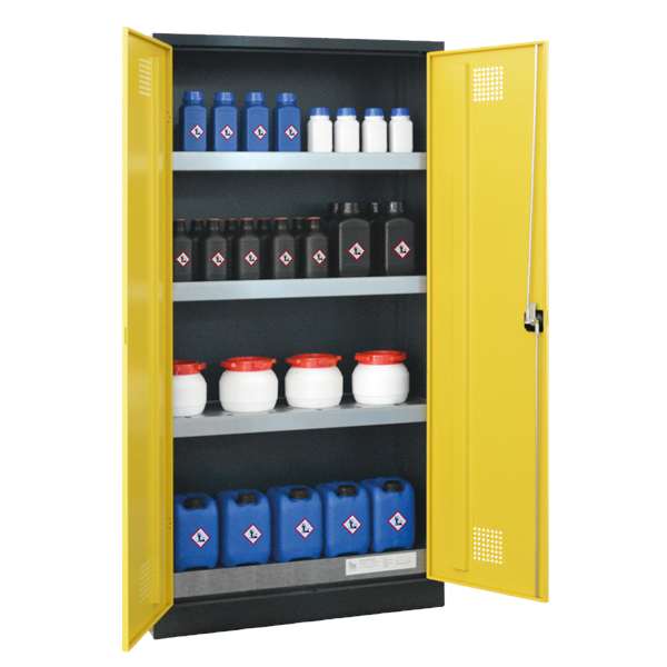 Szafa zabezpieczająca (trujące) Topserw MODUS L Eco 1000, 2-drzwiowa, CLA żółte, 3 półki, CHS Eco