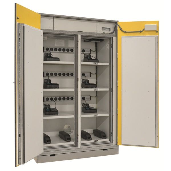 Szafa ognioodporna Topserw BATT-90 XL, ładowanie baterii, 4 półki, 30 gniazd, PREMIUM I/O, 90 min