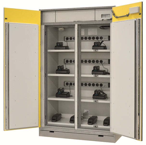 Szafa ognioodporna Topserw BATT-90 XL, ładowanie baterii, 4 półki, 30 gniazd, PREMIUM I/O GGA, 90 min