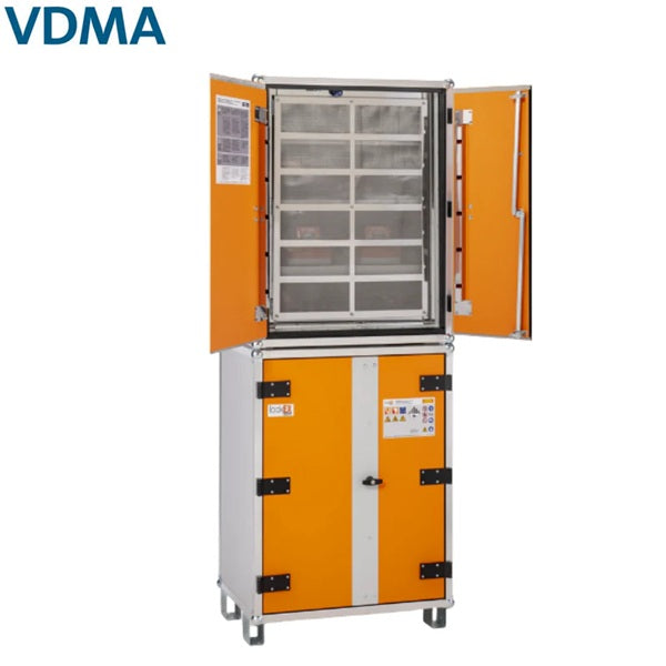 Szafa zabezpieczająca Topserw BATT L, ładowanie akumulatorów, 230V, 6 półek, 36 gniazd, nóżki, Premium 8/20, (VDMA 24994)