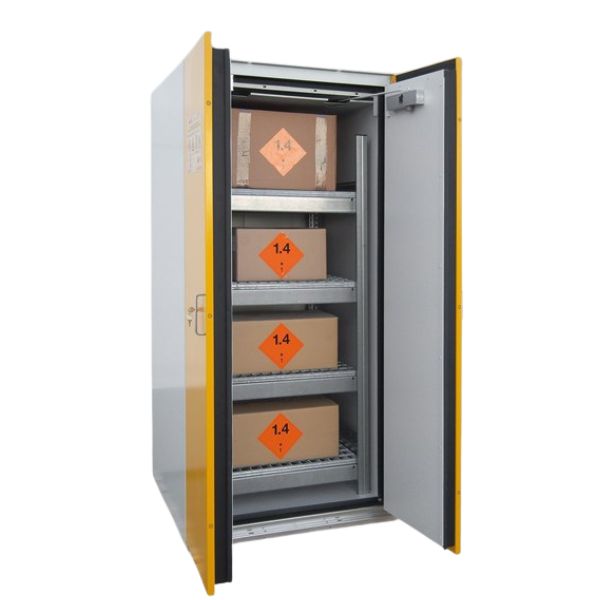 Szafa ognioodporna Topserw SAFE-90 L, 4 półki, regał stalowy, drzwi żółte, SiS Air, 90 min