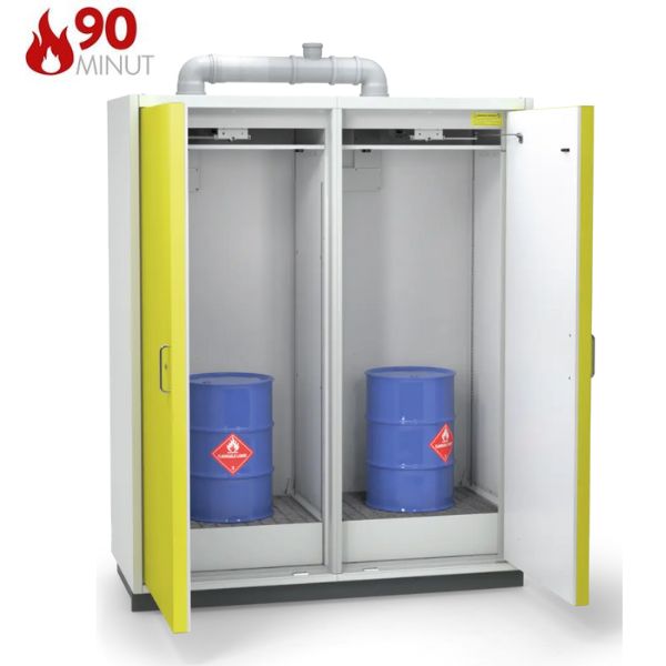 Szafa ognioodporna Topserw DRUM-90 XXL-2, beczka 60 l, drzwi CLA żółte, COMPACT, 90 min