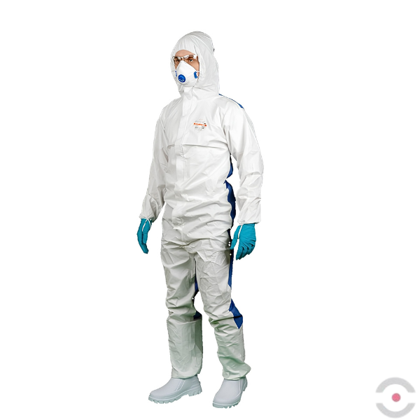 Kombinezon ochronny OxyChem C250 MPFL + SMS, typ 5/6, rozmiar S, biały/niebieski
