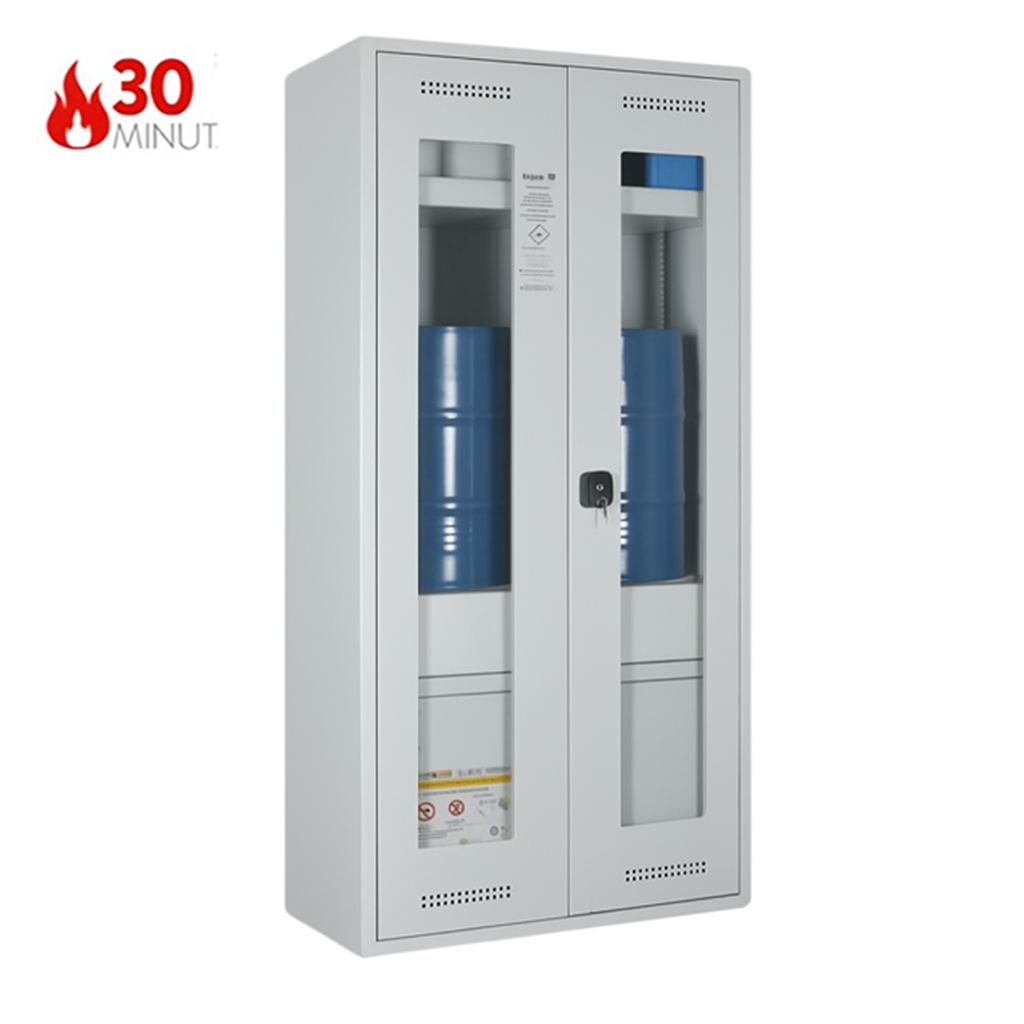 Szafa kombinowana Topserw COMBI-30 L, beczka 60 l, drzwi GL szare, CHS FAS, 30 min