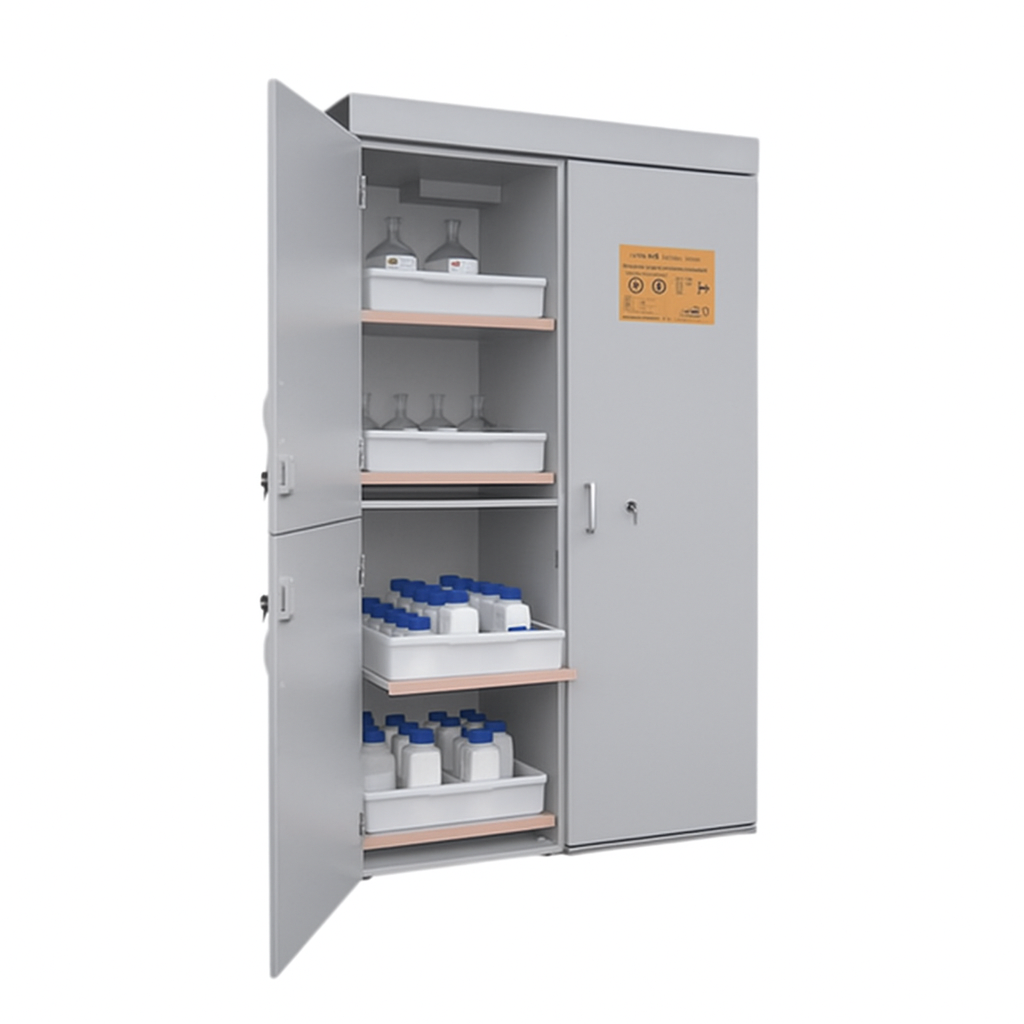 Szafa kombinowana Topserw COMBI-90 XL, 6 wanienek, 2 moduły, drzwi CLA szare, LAB, 90 min
