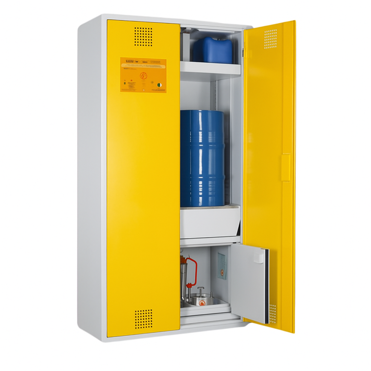 Szafa kombinowana Topserw COMBI-30 L, beczka 60 l, drzwi CLA, żółte, CHS FAS, 30 min