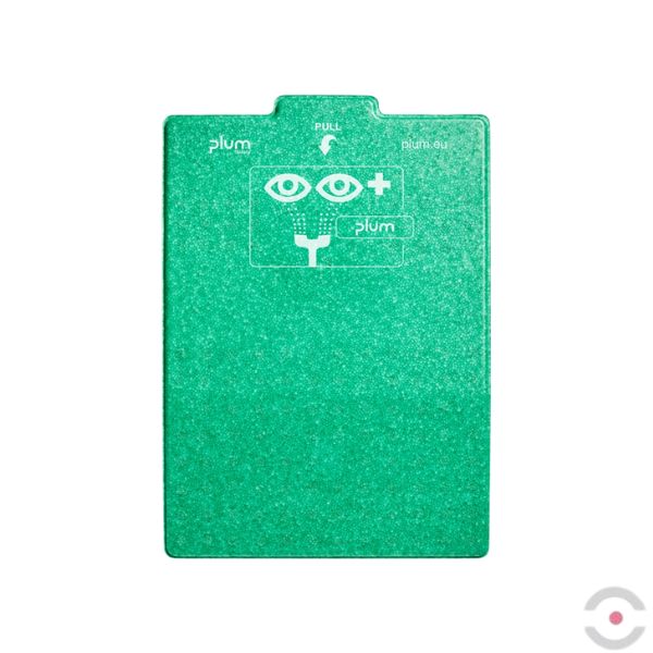Zestaw naścienny zamykany Plum Green Box - roztwór do płukania oka i ran, DUO, butelka 2*1000 ml, chlorek sodu 0,9%, piktogram, lustro, MDR