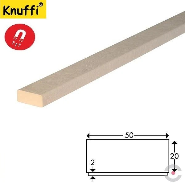 Elastyczny profil ostrzegawczo-ochronny Knuffi, typ D, magnetyczny, biały, 1000 mm