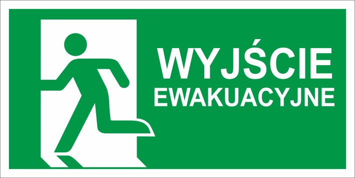 Znak ewakuacyjny Wyjście ewakuacyjne (lewostronne) 150x300mm PT (E001/5)
