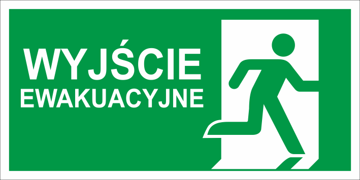 Znak  ewakuacyjny Wyjście ewakuacyjne (prawostronne) 150x300mm PT (E002/5)