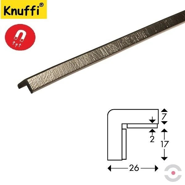 Elastyczny profil ostrzegawczo-ochronny Knuffi, typ E, magnetyczny, czarny, 1000 mm