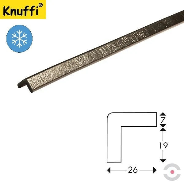 Elastyczny profil ostrzegawczo-ochronny Knuffi, typ E, mrozoodporny, czarny, 1000 mm