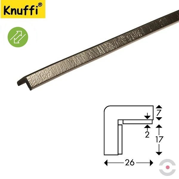 Elastyczny profil ostrzegawczo-ochronny Knuffi, typ E, wielokrotny montaż, czarny, 1000 mm